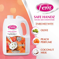 Fem Safe Handz Handwash Kills Germs Enriched With The Goodness Of Peach And Olive Oil Liquid Soap Refill Pack - 5 L Fem Safe Handz Handwash Kills Germs Enriched With The Goodness Of Peach And Olive Oil Liquid Soap Refill Pack - 5 L