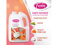 Fem Safe Handz Handwash Kills Germs Enriched With The Goodness Of Peach And Olive Oil Liquid Soap Refill Pack - 5 L