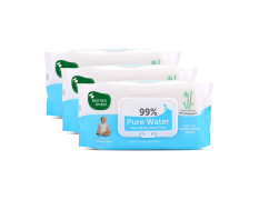 Mother Sparsh 99% Pure Water (Unscented) Baby Wipes I Natural Plant Made Cloth - Super Thick I 72 pcs/Pack - Pack of 3