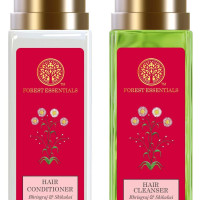 Forest Essentials Hair Cleanser Bhringraj and Shikakai, 50ml & Forest Essentials Hair Conditioner Bhringraj and Shikakai, 50ml