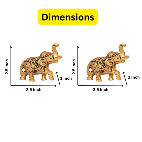 Collectible India Elephant Trunk Up Showpiece Decorative Items figurine for Home Decoration - Diwali Decoration Items for Home decor -Diwali Gift Gold Plated Statue Home/Office Table Living Room Decor