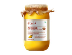 Jiva Gir Desi Cow A2 Ghee 1 L | Made With A2 Milk From Gir Cows Using Bilona Churning Process | Excellent source of OMEGA 3, OMEGA 6, Vitamins B2, B12 (Pack of 1)