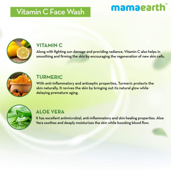 Mamaearth Vitamin C Face Wash with Vitamin C and Turmeric for Skin Illumination - 100ml