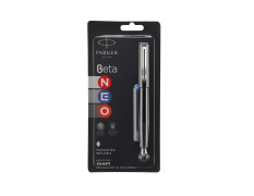 Parker Beta Neo Chrome Trim Fountain Pen| Black Body Color With 1 Ink Cartridge | Ink Color - Blue | Gift For Employees | Unique Gifts For Entrepreneurs