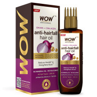 WOW Skin Science Onion Black Seed Hair Oil - WITH COMB APPLICATOR - Controls Hair Fall - NO Mineral Oil, Silicones, Cooking Oil & Synthetic Fragrance - 200mL