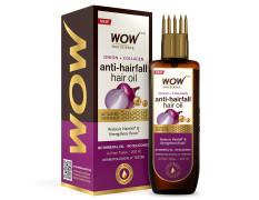 WOW Skin Science Onion Black Seed Hair Oil - WITH COMB APPLICATOR - Controls Hair Fall - NO Mineral Oil, Silicones, Cooking Oil & Synthetic Fragrance - 200mL