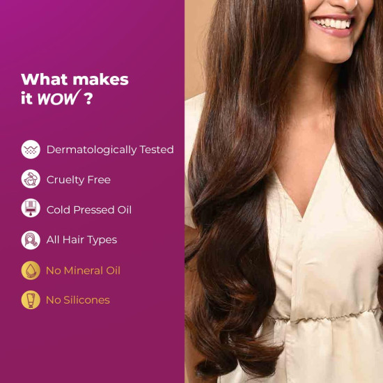 WOW Skin Science Onion Black Seed Hair Oil - WITH COMB APPLICATOR - Controls Hair Fall - NO Mineral Oil, Silicones, Cooking Oil & Synthetic Fragrance - 200mL