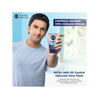 NIVEA MEN Oil Control Face Wash 50 g | With Charcoal, MENthol and Green Tea | Deep Cleanses | Reduces Oiliness | For Oily Skin