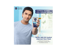 NIVEA MEN Oil Control Face Wash 50 g | With Charcoal, MENthol and Green Tea | Deep Cleanses | Reduces Oiliness | For Oily Skin