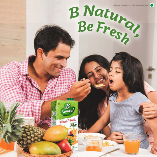B Natural Mixed Fruit+ Juice, Supports Immunity & Goodness of Fiber, 1 litre