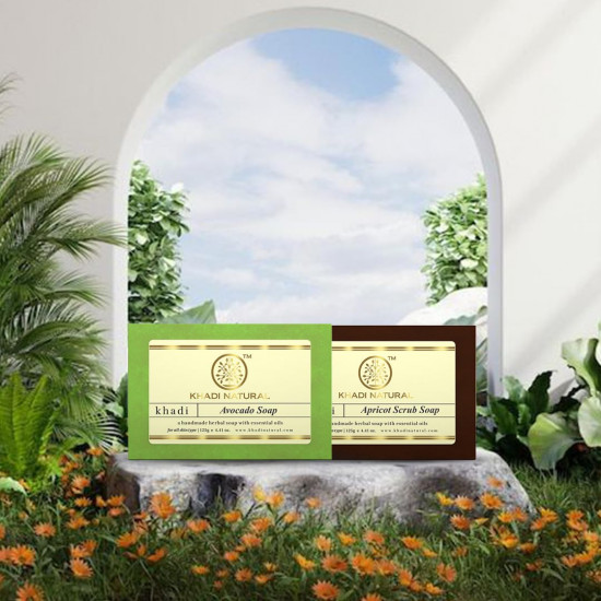 Khadi Natural Assorted Natural Soap Gift Set|Rejuvenates skin| Assortment of handmade soaps| Suitable for all skin types| Pack of 6 (125gm*6) (750 gm)