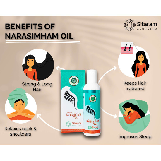 Sitaram Ayurveda Narasimham Herbal Hair Oil 100ml | Kerala Ayurvedic Hair Oil With Bhringraj and Amla | For Strong & Long Hair