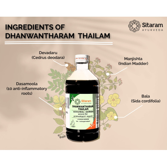 Sitaram Ayurveda Dhanwantaram Thailam 450ml | Dhanvantaram Tailam | Sesame Based Ayurvedic Danwantaram Oil