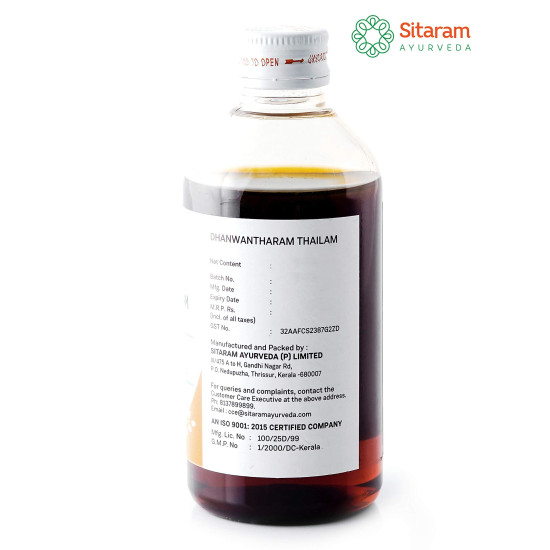 Sitaram Ayurveda Dhanwantaram Thailam 450ml | Dhanvantaram Tailam | Sesame Based Ayurvedic Danwantaram Oil