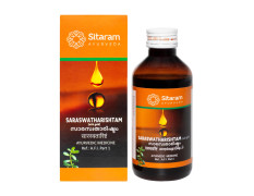 Sitaram Ayurveda Saraswatharishtam With Gold 200 ml | Kerala Ayurvedic Saraswatarishta Gold To Supplement Learning And For Wellbeing
