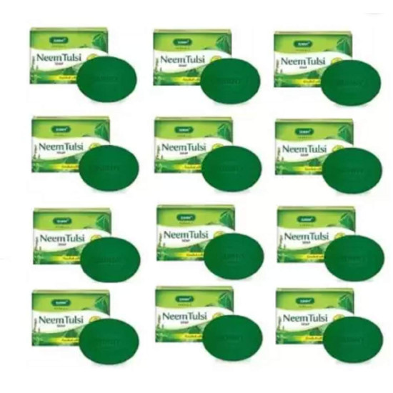 BAKSON'S SUNNY Herbal Neem Tulasi Soap 75g - (Set of 12)