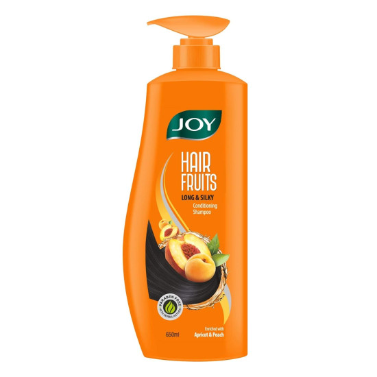 Joy Hair Fruits Long & Silky Conditioning Shampoo Enriched with Apricot & Peach, 650 ml