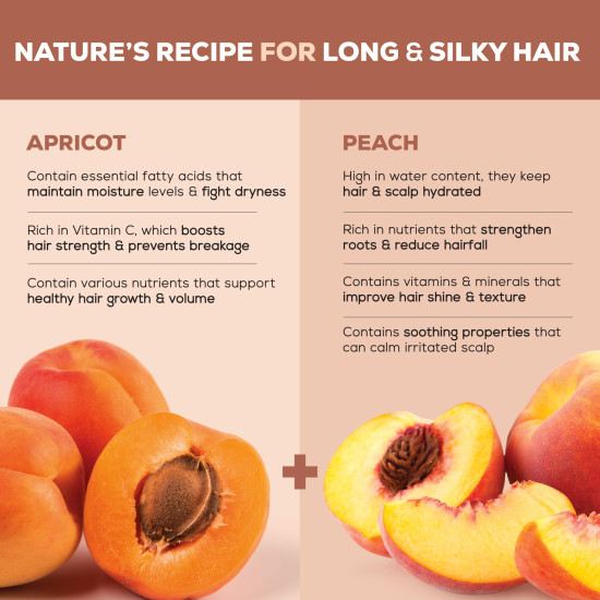 Joy Hair Fruits Long & Silky Conditioning Shampoo Enriched with Apricot & Peach, 650 ml