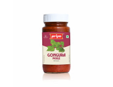 Priya Gongura Pickle with Garlic, 300g - Authentic Telugu Style Achar |Traditional South Indian Taste| Homemade Andhra Pickles| Tangy and Spicy|With Tamarind Paste, Gongura Leaves & Mixed Spices| Glass Jar