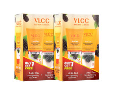 VLCC Anti Tan Skin Lightening Face Wash - 150ml X 2 (300ml) Buy One Get One (Pack of 2) with Mulberry & Orange Peel Extract | Protect against Harsh Sun Damage, UAV And UVB Rays