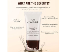 Colorbar Cosmetics Flawless Finish Primer 30 ml, Transparent |Moisturizes Skin | Gel based light weight formula |Provides Radiant & Smooth Finish