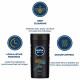 NIVEA MEN Body Wash, 42k, 250 ml | with Silver Ions Technology for Max Freshness | 3 in 1 Shower Gel for Body, Face & Hair