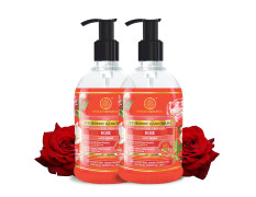 Khadi Natural Handwash| Rose fragrance| Keeps skin hydrated| Maintains natural pH balance| Rebalances dry and sensitive skin| Pack of 2 (300 ml)