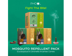 Phool - Mosquito Repellent dhoop| Pack of 2 (80 Organic Dhoop Cones | 2 Fragrances- Citronella & Eucalyptus)+1 Free Ceramic Holder |Handrolled |Sulphur & Charcoal Free | 100% Organic (500 GMS)