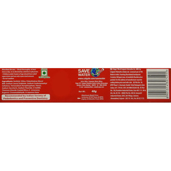 TGC Colgate Kids Toothpaste - 40 g (Bubble Fruit) 2-5 Years