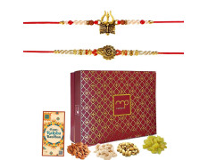 Maalpani Rakhi Festival Dry Fruit Hamper | Rakhi 2 Rakhi Combo Pack with Dry Fruit Gift Pack