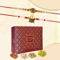 Maalpani Rakhi Festival Dry Fruit Hamper | Rakhi 2 Rakhi Combo Pack with Dry Fruit Gift Pack