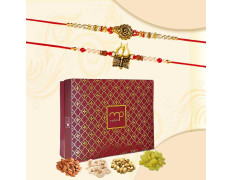 Maalpani Rakhi Festival Dry Fruit Hamper | Rakhi 2 Rakhi Combo Pack with Dry Fruit Gift Pack