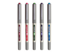 Uniball Eye UB 157 Roller Pen Wallet Pack | Blue, Black, Red, Green & Pink Ink, Pack of 5