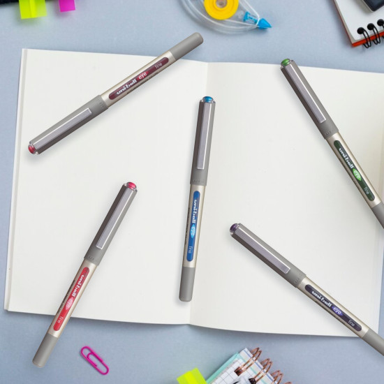 Uniball Eye UB 157 Roller Pen Wallet Pack | Blue, Black, Red, Green & Pink Ink, Pack of 5