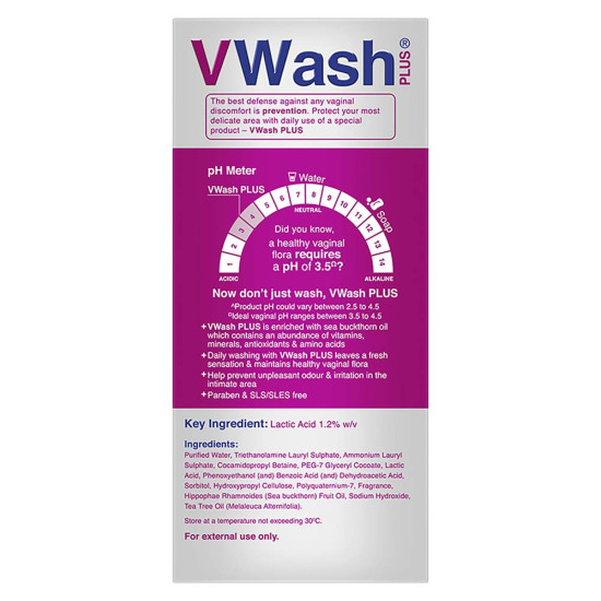 VWash Plus Expert Intimate Hygiene Wash, Doctor Prescribed, Clinically Tested, Prevents Itching, Irritation & Dryness, No Paraben & SLS, 200 ml