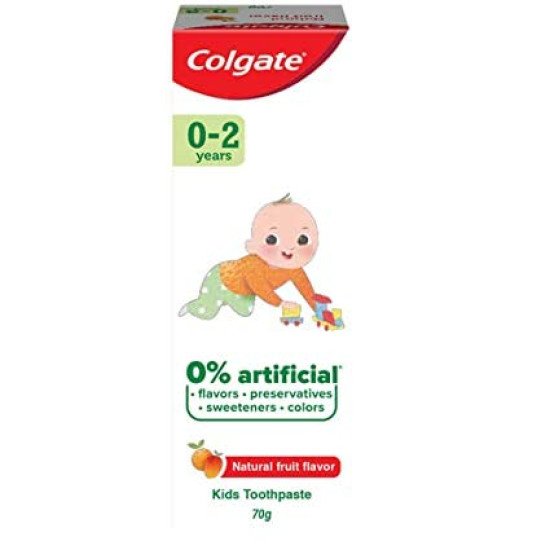 Colgate Toothpaste for Kids (0-2 years), Natural Fruit Flavour, 70g