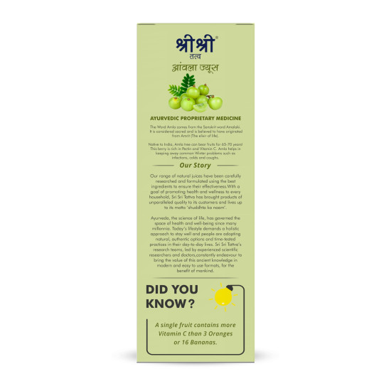 Sri Sri TATTVA shuddhta ka naam Amla Juice, 1Litre (Pack Of 3)