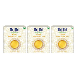 Sri Sri Tattva Premium Cow Ghee 500 ml | Pure Cow Ghee | Vedic Bilona Method | Natural, Lactose & Gluten-Free | Excellent for Digestion I Pack of 3