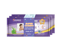 Shishu Anand Baby Wipes with Aloe Vera & Licorice, 72 Wipes (Pack of 3) | pH Balanced | Gentle on Skin | Clinically Tested