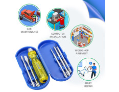 TATA Agrico 5-in-1 Screwdriver Set | Multi-Purpose Hand Tool Kit with Flat Blades, Poker Bars & Extension Rod | Durable Screw Driver Kit for Home, Garage & Industrial Use (Yellow)