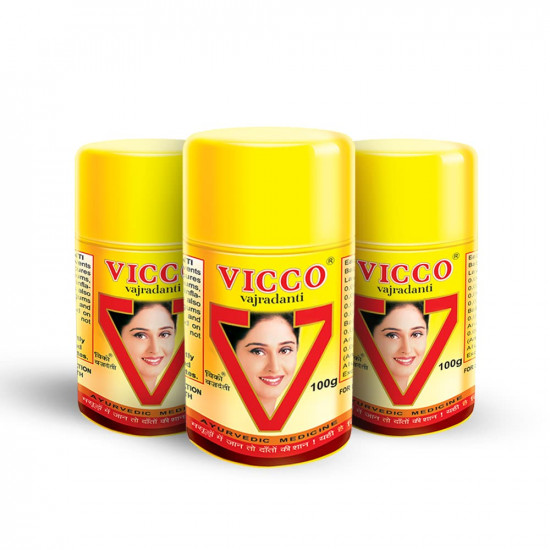 VICCO VAJRADANTI POWDER For Strong and Healthy Teeth & Gums100 gms (Pack of 3)