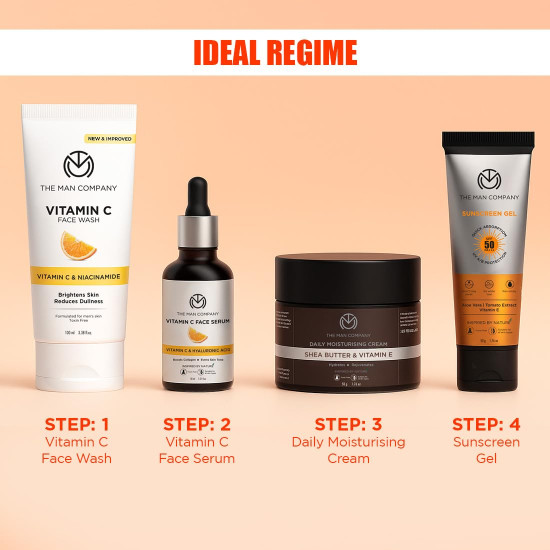 The Man Company Vitamin C Gel Face Wash For Man - Stable Vitamin C & Niacinamide Face Wash | Brightening, Glowing | Hydrates | Suitable For Oily, Dry & Sensitive Skin 100ml The Man Company Vitamin C Gel Face Wash For Man - Stable Vitamin C & Niacinamide Face Wash | Brightening, Glowing | Hydrates | Suitable For Oily, Dry & Sensitive Skin 100ml