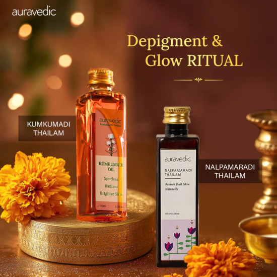 Auravedic Kumkumadi tailam for face Kumkumadi face oil for glowing skin & Nalpamaradi thailam 100 ml pack of 2 kumkumadi oil pigmentation serum body oil after bath for daily use Auravedic Kumkumadi tailam for face Kumkumadi face oil for glowing skin & Nalpamaradi thailam 100 ml pack of 2 kumkumadi oil pigmentation serum body oil after bath for daily use