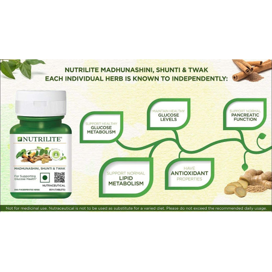 Amway nutrilite Madhunashini, Shunti & Twak(60 Tablets)