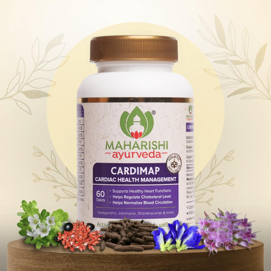 Maharishi Ayurveda Cardimap | Helps Normalises Blood Pressure Naturally | Unique Formulation | Synergy of 5 Herbs | 30 days Pack (60 Tablets X Pack of 1) Maharishi Ayurveda Cardimap | Helps Normalises Blood Pressure Naturally | Unique Formulation | Synergy of 5 Herbs | 30 days Pack (60 Tablets X Pack of 1)
