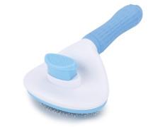 Depets Self Cleaning Slicker Brush, Pet Grooming Shedding Brush for Dogs and Cats - Easy to Remove Loose Undercoat, Pet Massaging Tool Suitable for Pets with Long or Short Hair Color May Vary