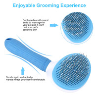 Depets Self Cleaning Slicker Brush, Pet Grooming Shedding Brush for Dogs and Cats - Easy to Remove Loose Undercoat, Pet Massaging Tool Suitable for Pets with Long or Short Hair Color May Vary Depets Self Cleaning Slicker Brush, Pet Grooming Shedding Brush for Dogs and Cats - Easy to Remove Loose Undercoat, Pet Massaging Tool Suitable for Pets with Long or Short Hair Color May Vary