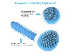Depets Self Cleaning Slicker Brush, Pet Grooming Shedding Brush for Dogs and Cats - Easy to Remove Loose Undercoat, Pet Massaging Tool Suitable for Pets with Long or Short Hair Color May Vary