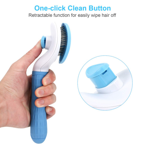 Depets Self Cleaning Slicker Brush, Pet Grooming Shedding Brush for Dogs and Cats - Easy to Remove Loose Undercoat, Pet Massaging Tool Suitable for Pets with Long or Short Hair Color May Vary Depets Self Cleaning Slicker Brush, Pet Grooming Shedding Brush for Dogs and Cats - Easy to Remove Loose Undercoat, Pet Massaging Tool Suitable for Pets with Long or Short Hair Color May Vary