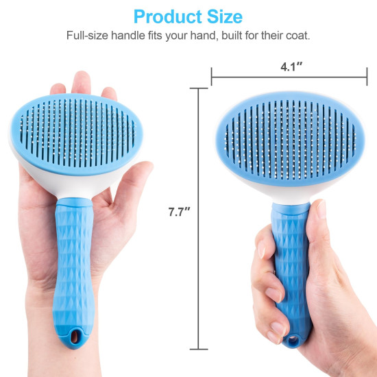 Depets Self Cleaning Slicker Brush, Pet Grooming Shedding Brush for Dogs and Cats - Easy to Remove Loose Undercoat, Pet Massaging Tool Suitable for Pets with Long or Short Hair Color May Vary Depets Self Cleaning Slicker Brush, Pet Grooming Shedding Brush for Dogs and Cats - Easy to Remove Loose Undercoat, Pet Massaging Tool Suitable for Pets with Long or Short Hair Color May Vary